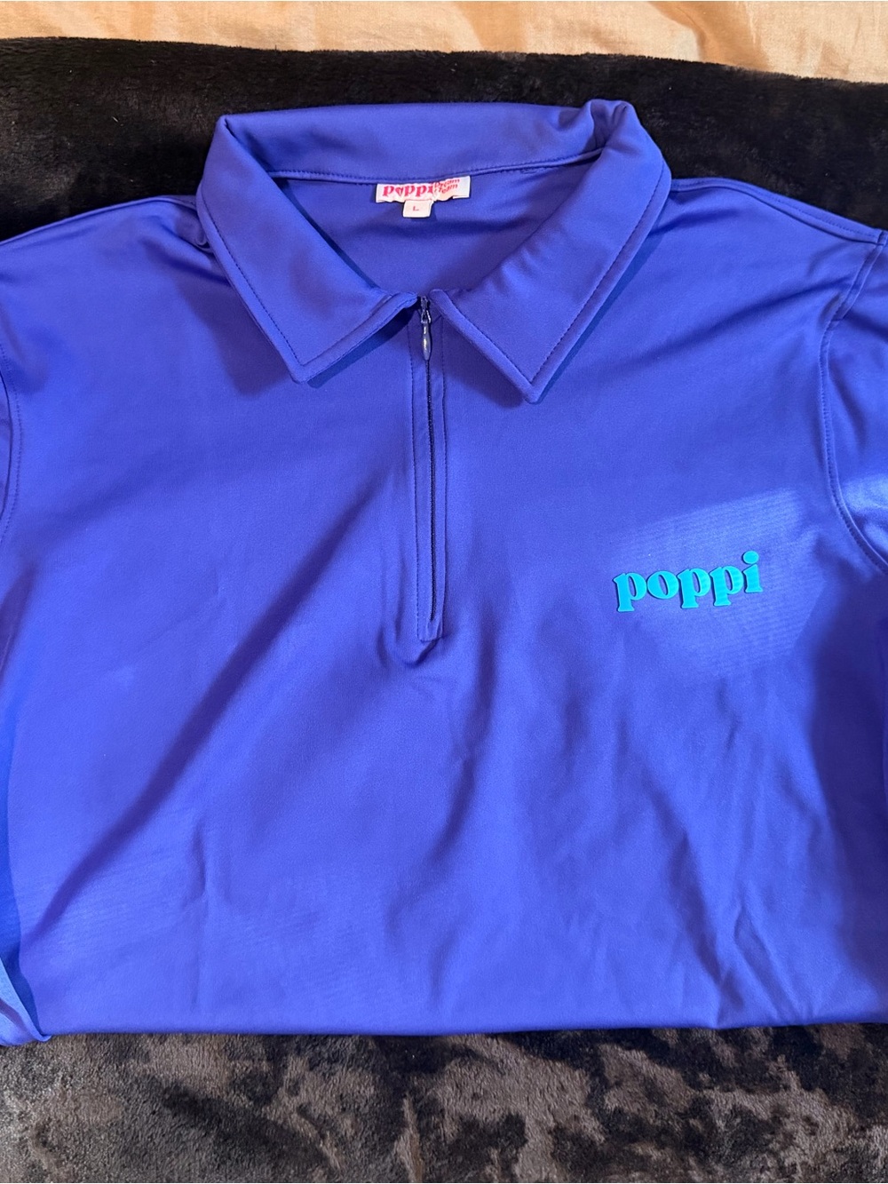 Poppi Women's Royal Blue Short-Zip Polo